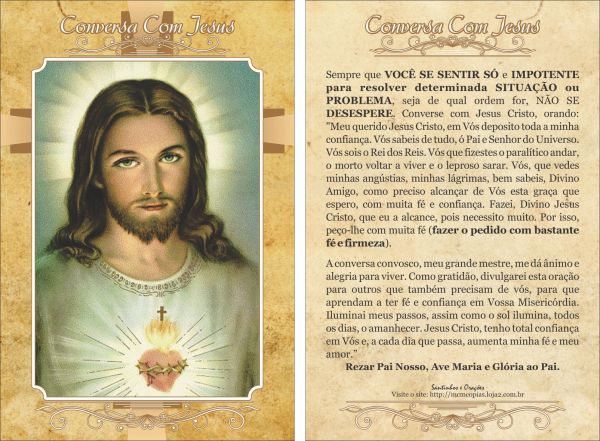 Conversa Com Jesus (100 Panfletos de Oração) 10x14cm - Colorido Frente e Verso
